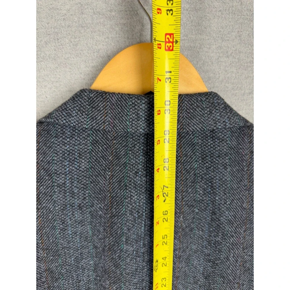 Vintage Bespoke‎ Mens Grey Herringbone Tweed Blazer Sport Coat Made in USA Eli